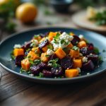 Insalata di barbabietola, scamorza affumicata e semi di zucca